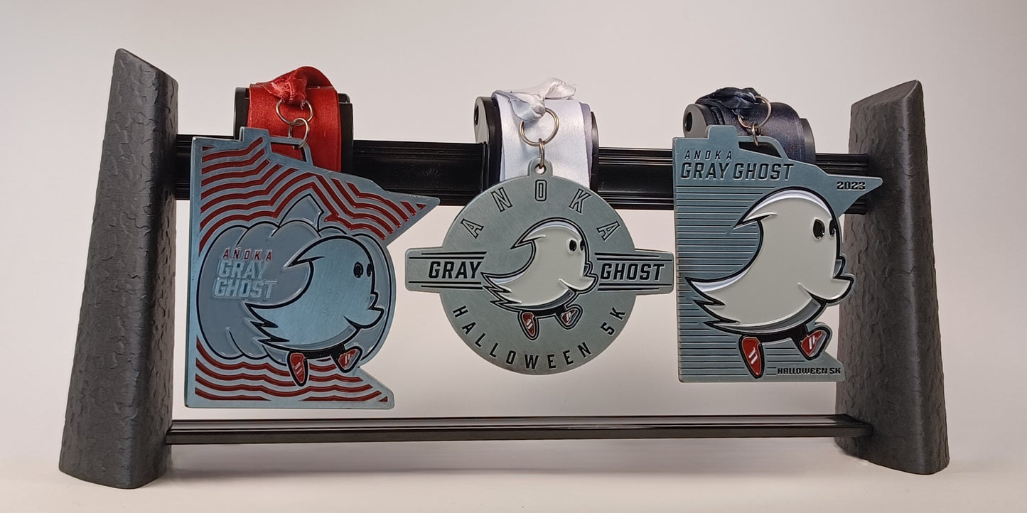 Medal Display, Standing, Charcoal Color, 4-Medal