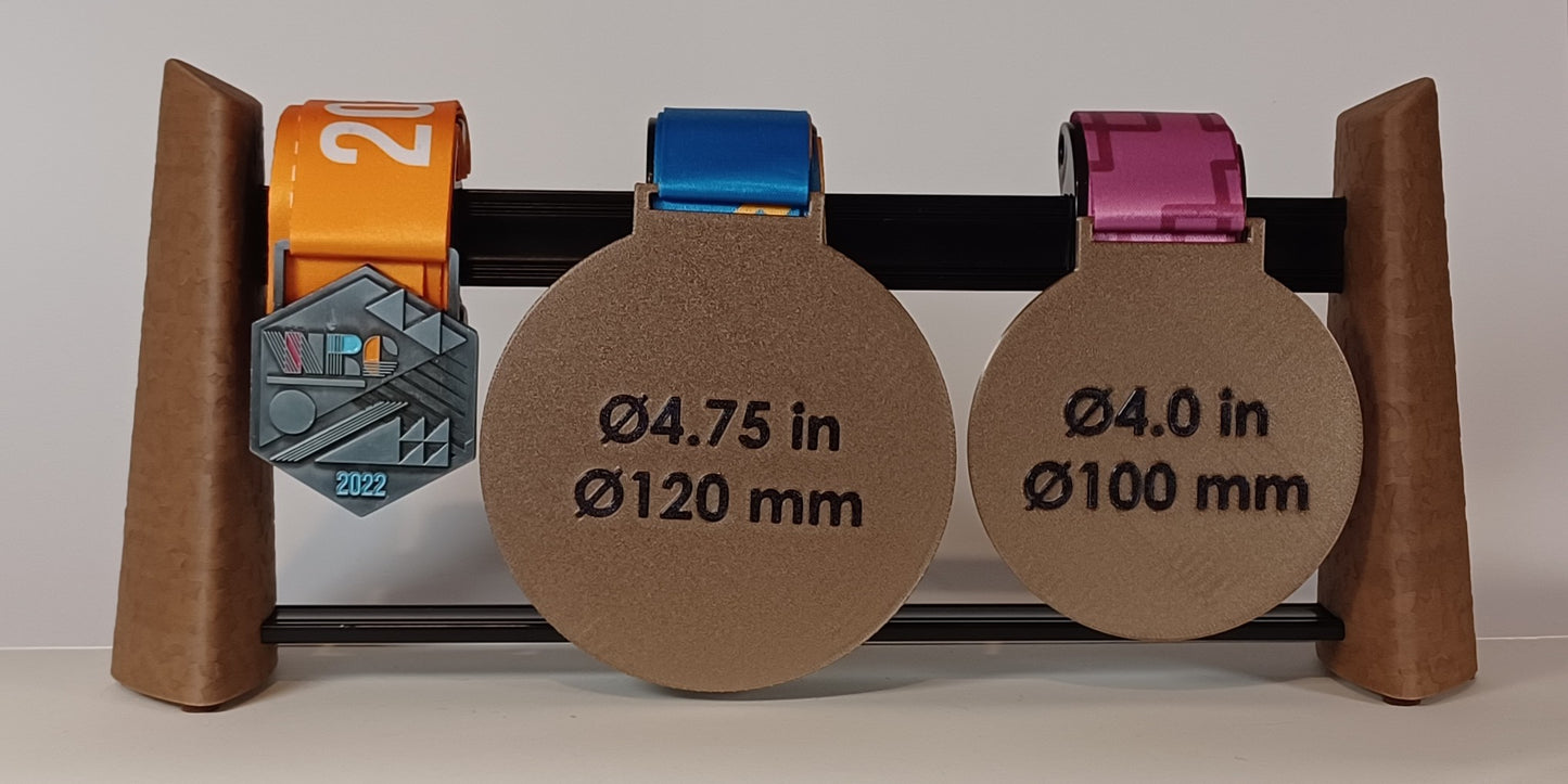 Medal Display, Standing, Oak Color, 4-Medal
