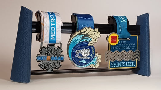 Medal Display, Standing, Navy Blue, 4-Medal