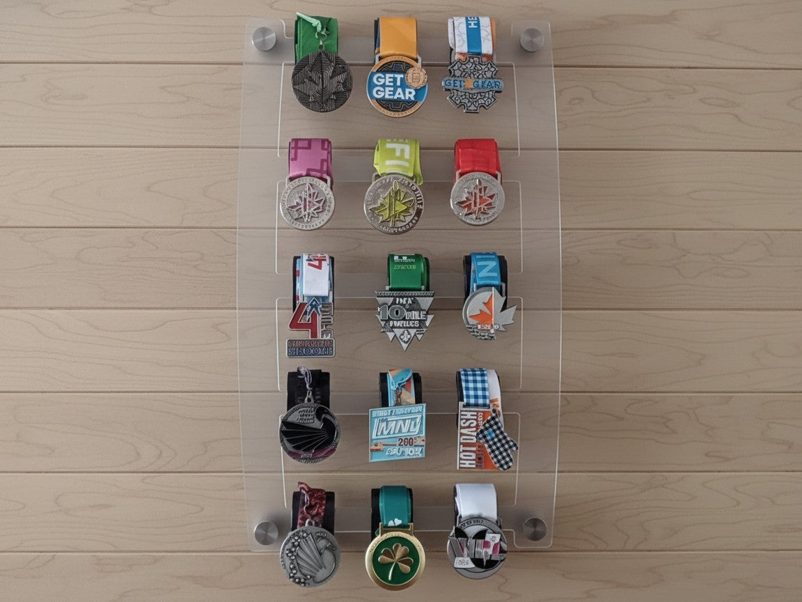 Medal Display: Wall-Mount, Clear Matte, 15-Medal