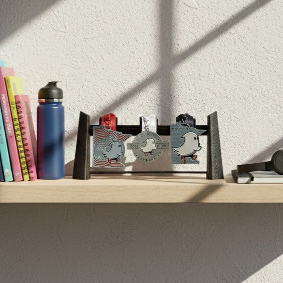 Medal Display, Standing, Charcoal Color, 4-Medal
